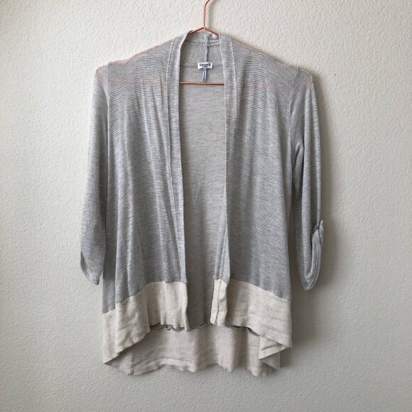 Splendid microstripe 3/4 sleeve open cardigan - Picture 4 of 7
